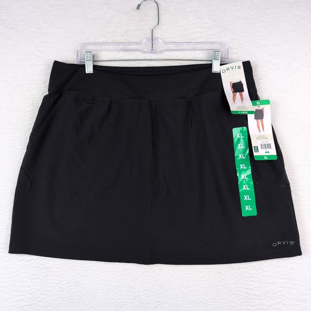 NWT Orvis Women's Black Skort Moisture Wicking Shorts Lightweight Activewear XL